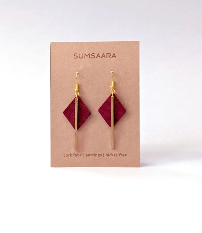 Doretta Earrings - Wine