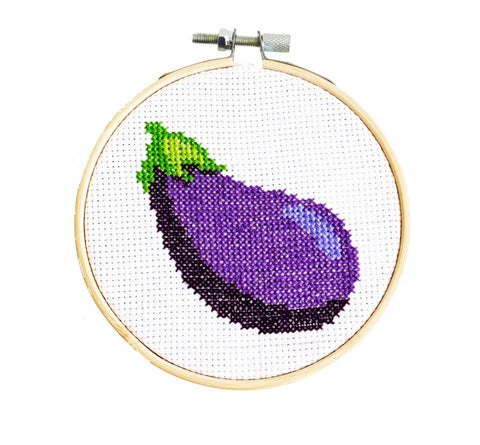 Eggplant DIY Cross Stitch Kit