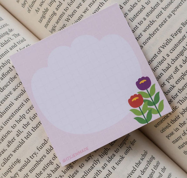 Pink Flowers Small Memopad