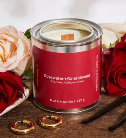 Rosewater and Sandalwood Soy Candle