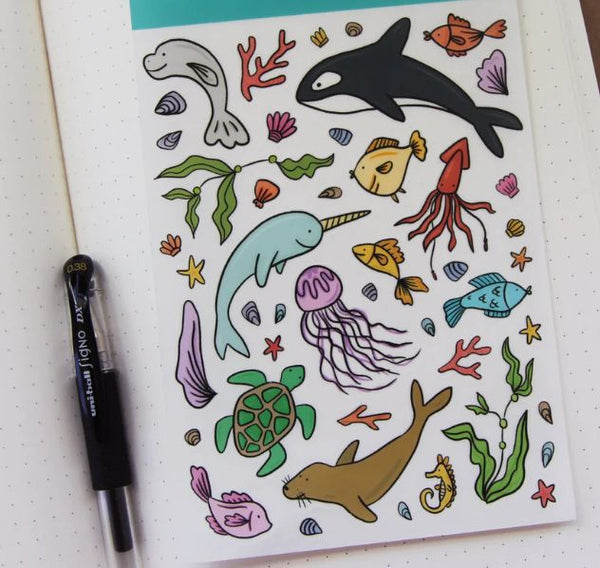 Sea Animal Sticker Sheet