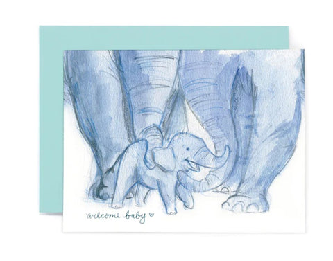 Welcome Baby Elephant Card