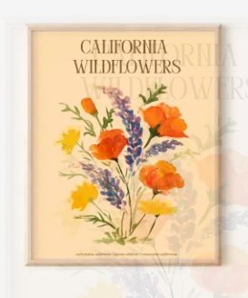 California Wildflowers Print- W/ Text