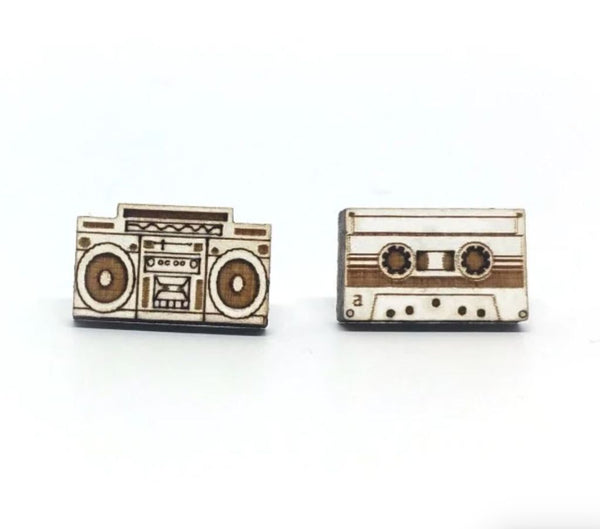 Boombox and Tape Earrings