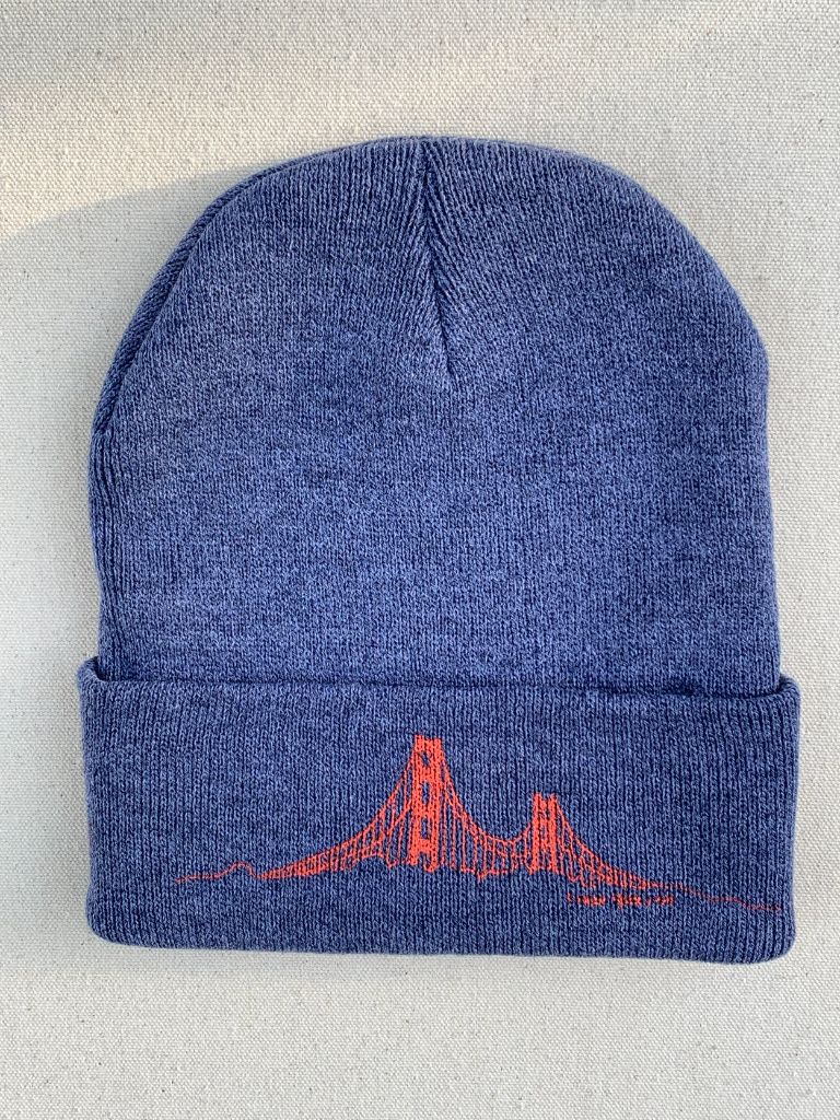 Golden Gate Bridge Beanie (Heather Navy)